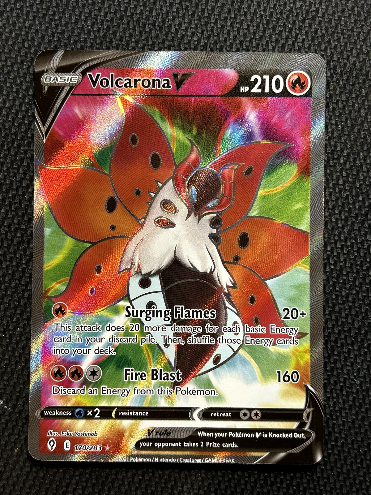 Volcarona V 170/203 Ultra Rare Evolving Skies Pokemon Holo Near Mint