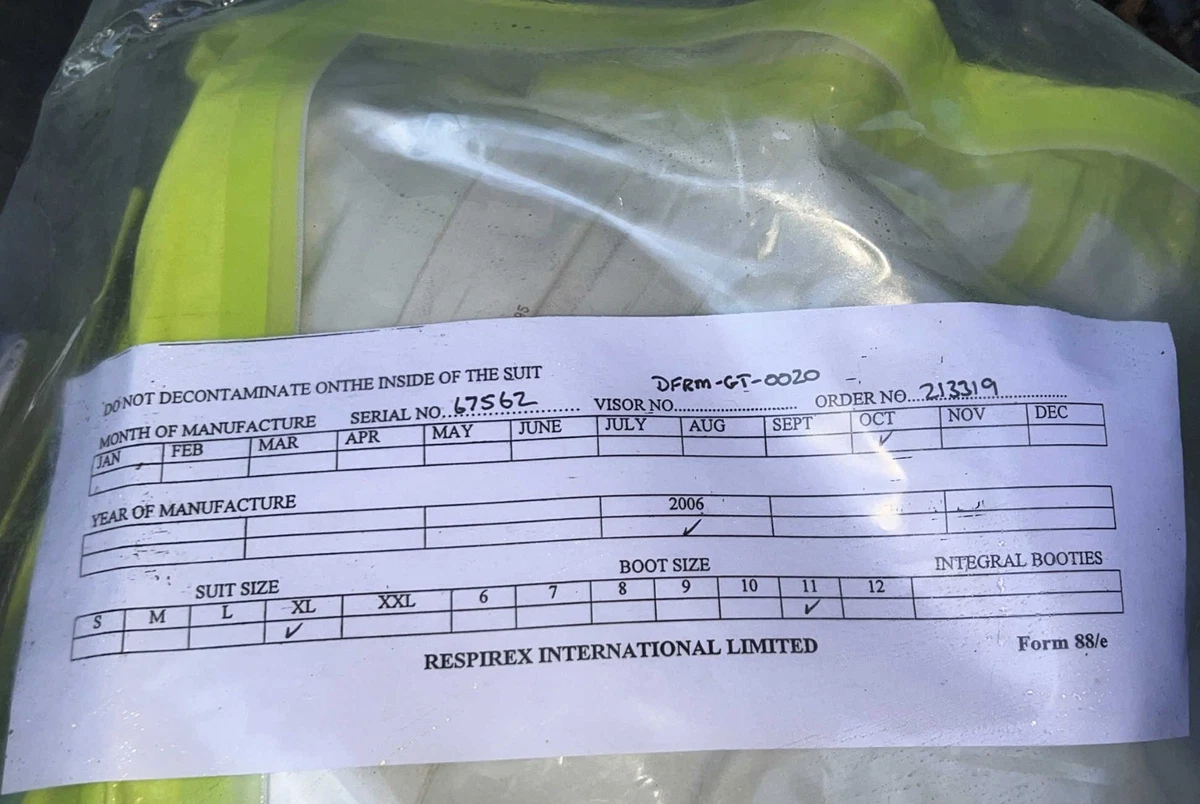Respirex Tychem TK traje a prueba de gas química traje de protección protección respiratoria Gas Tight Suit
