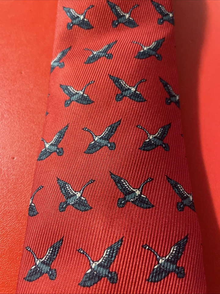 Corbata de seda vintage usada en excelente estado Robert Talbott mejor de su clase corbata pájaro animal estampado Foto 3 de 4