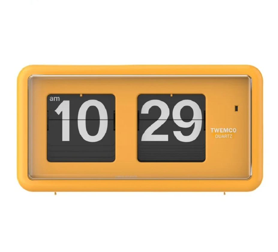 TWEMCO QT-30 Retro Flip Clock Orange White Yellow Black German Quartz Desktop