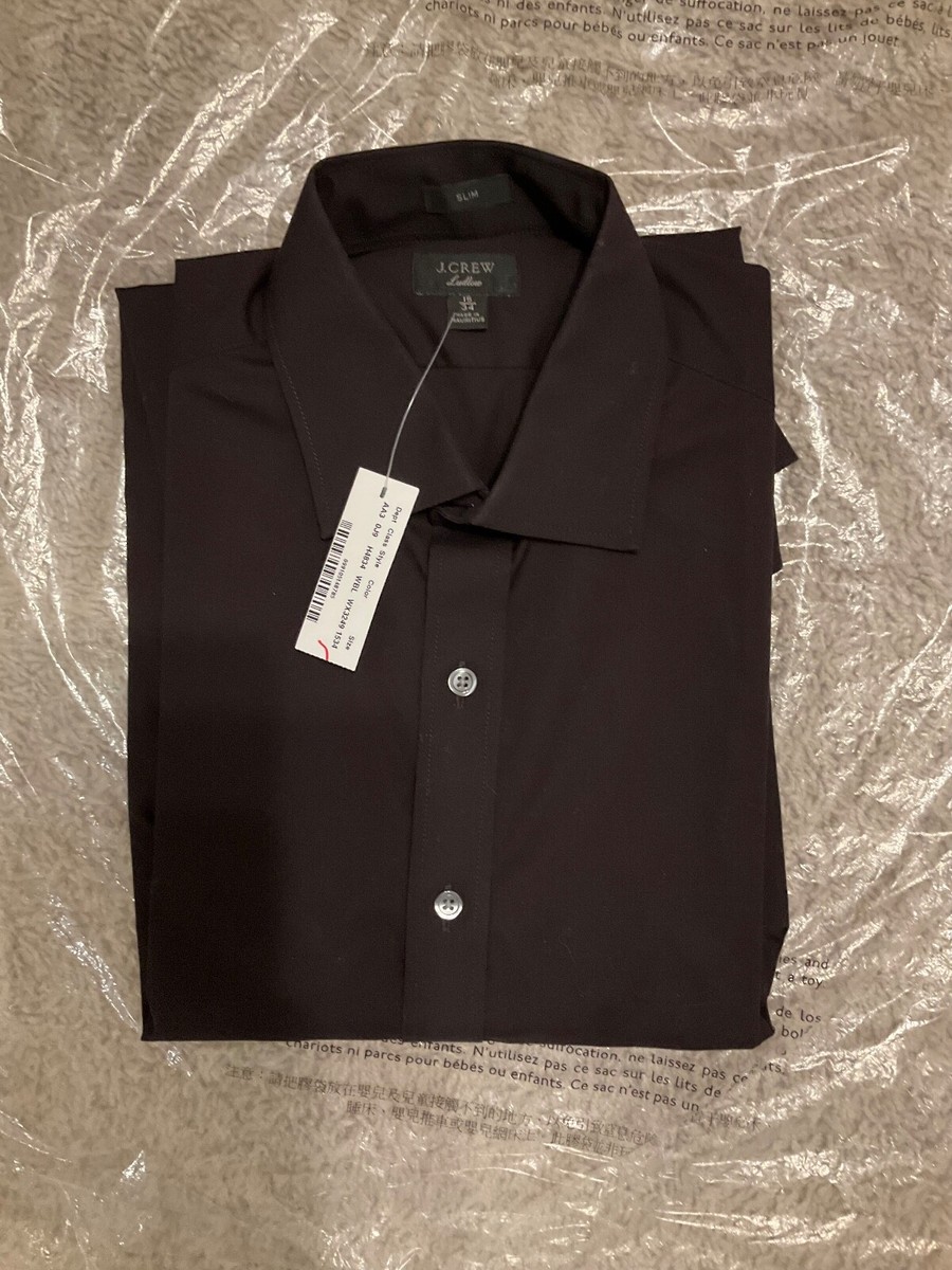 LUDLOW STRETC EASY-CARE COTTON POPLIN SHIRT SIZE 15H/34 BLACK H4834