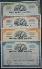 100 X Marsh & McLennan Companies, Inc. 1970 und 1980er, diverse Nennwerte