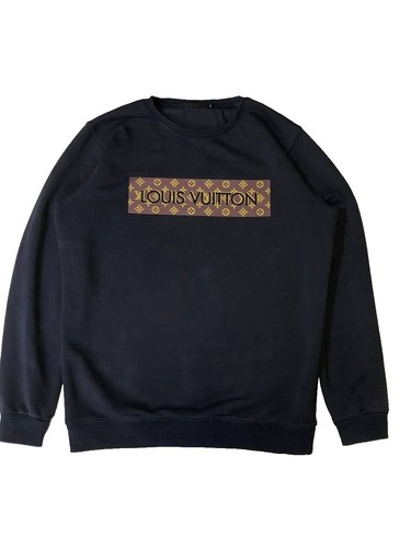 LOUIS VUITTON Hoodie/ Size L/ Cotton/ Blue/ All-Over Print/ RM232