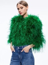 ALICE  OLIVIA KIDMAN FEATHER JACKET SIZE S NWOT