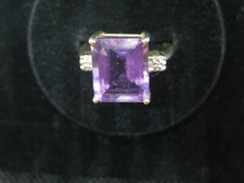 14K Yellow Gold Amethyst Ring Size 7