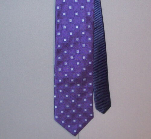 Cravate Homme Roundtree & Yorke 100% Soie Faite Main - Modèle Large, Motifs Géométriques Multicolore, Occasion De Qualité
