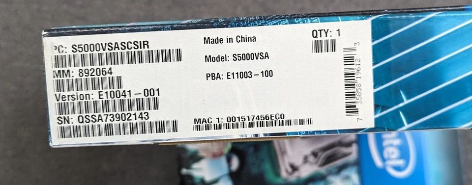 Intel S5000VSA Server System Board SCSI - S5000VSASCSIR - NEW - Image 2 of 3