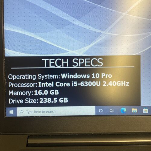 Dell 7480 14" Laptop 2,4GHz i5-6300U 16 GB RAM 256GB SSD Windows 10 Pro z ładowaniem - Zdjęcie 6 z 9