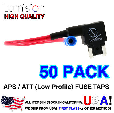 50 PACK Lumision Add-A-Circuit Low Profile APR APT Fuse Tap Lot Dash Cam Radar