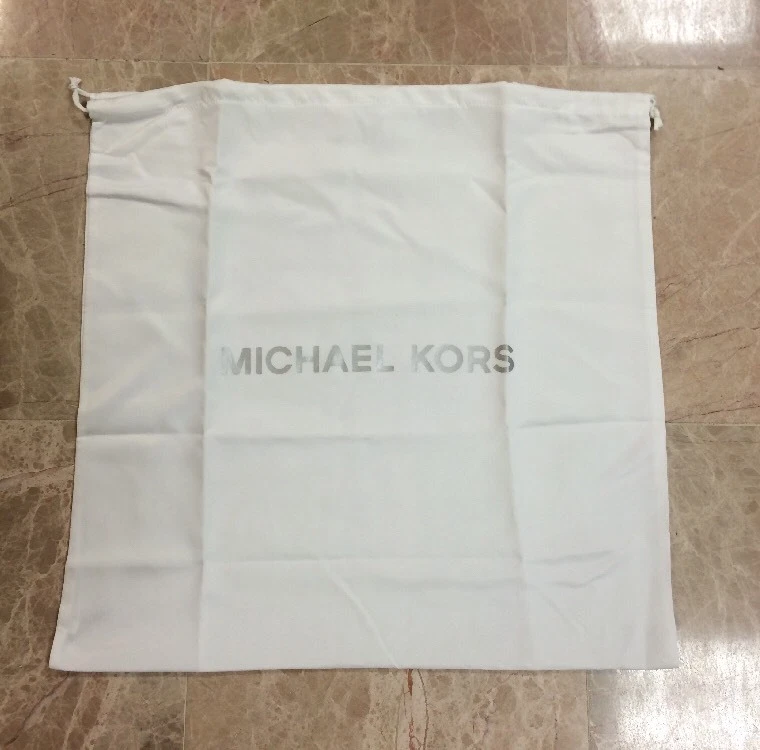 Michael Kors White Satin Drawstring Dust Bag at Luxe Purses