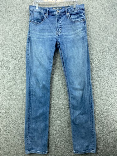 BKE Jeans Mens 34 XL Blue Denim Jake Straight Leg Medium Wash Distressed