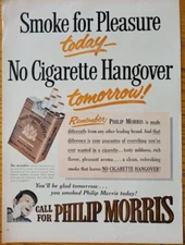 1952 Magazine Ad of Call For Philip Morris - Bellhop - No Cigarette Hangover