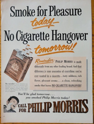 1952 Magazine Ad of Call For Philip Morris - Bellhop - No Cigarette Hangover 