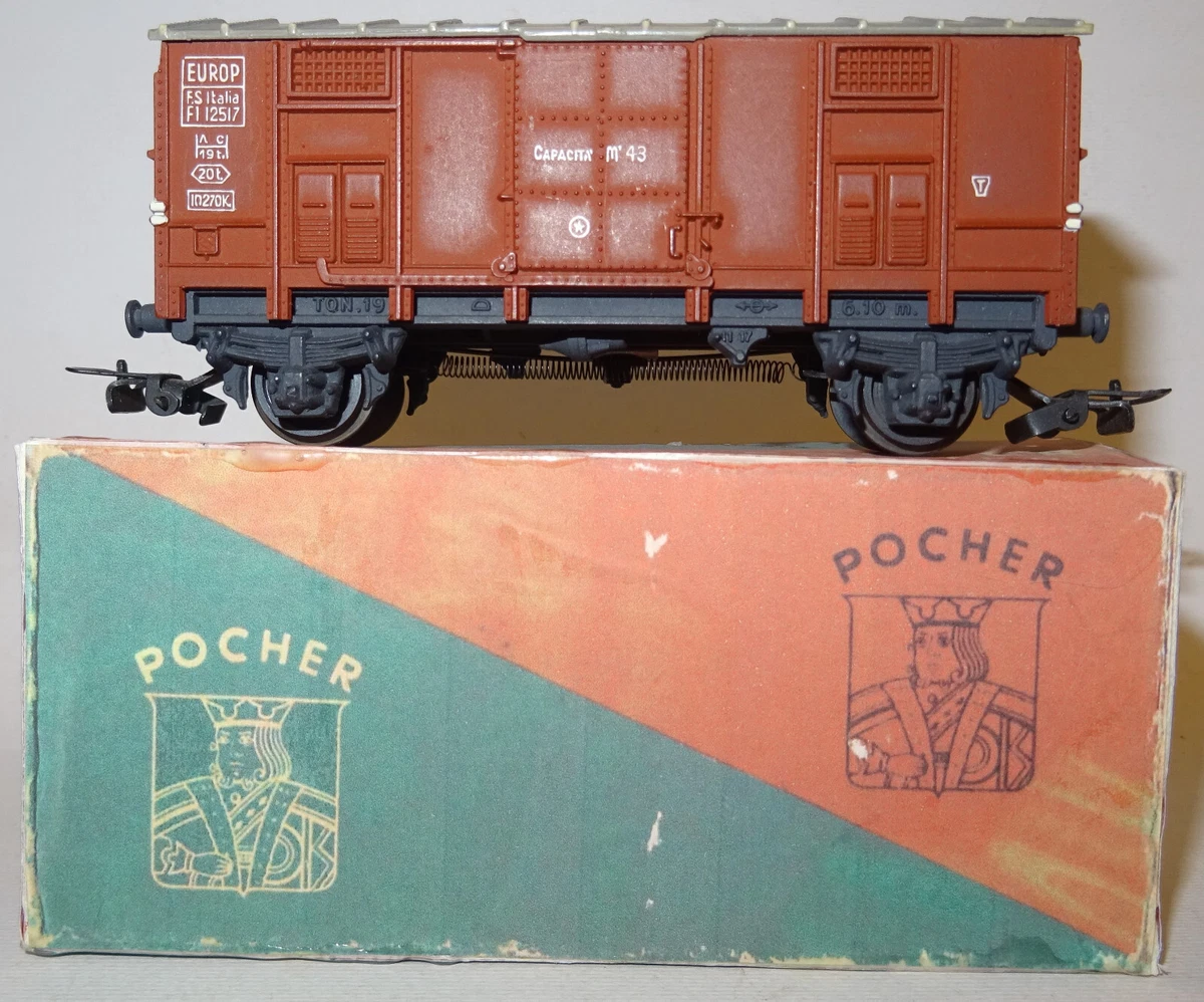 Pocher - C15 Carro pianale a due assi FS Italia con carico motore marino Fiat, epoca III