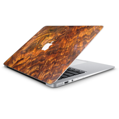 Skin Déco Pour MacBook Air 13" – Effet Bois Vieilli Orange Brûlé, Vinyle De Qualité
