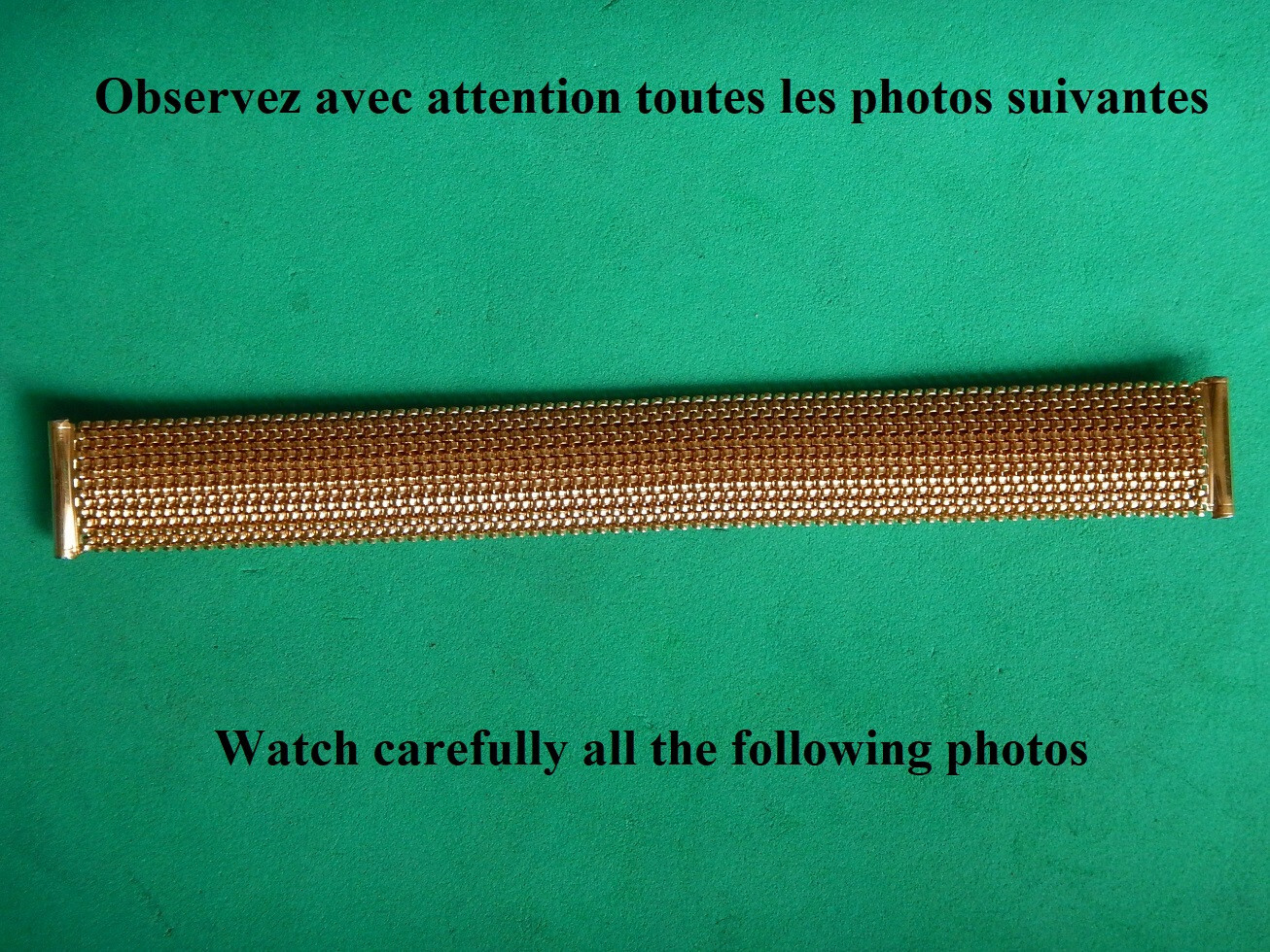 18 MM Pulsera De Reloj Chapada En Oro Amarillo Extensible Con Asa Fija Soldada