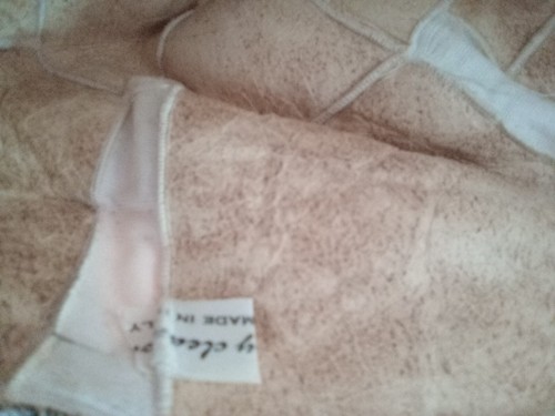 Vtg Tuscan Lamb skin Fur Hat Fuzzy Cream-rust Shearling Made In Italy Mod - Picture 8 of 8