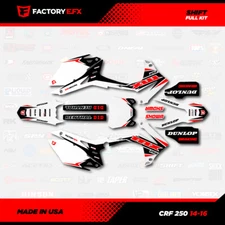 White & Red Shift Racing Graphics kit fits Honda Crf250 14-17 Crf 250 Decal