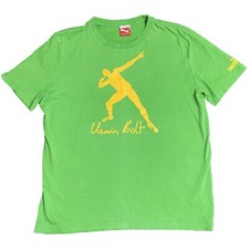 Puma Sport Lifestyle T-Shirt Giamaica Usain Bolt Uomo M Verde Giallo Olimpiadi