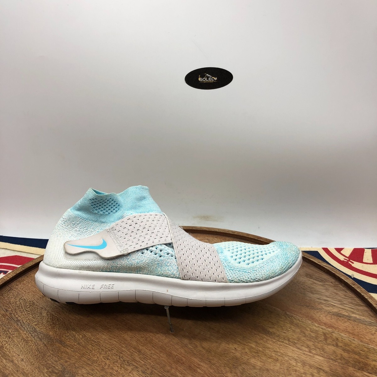 Nike Womens Free RN Motion Flyknit Glacier Blue/Grey Shoes 880846