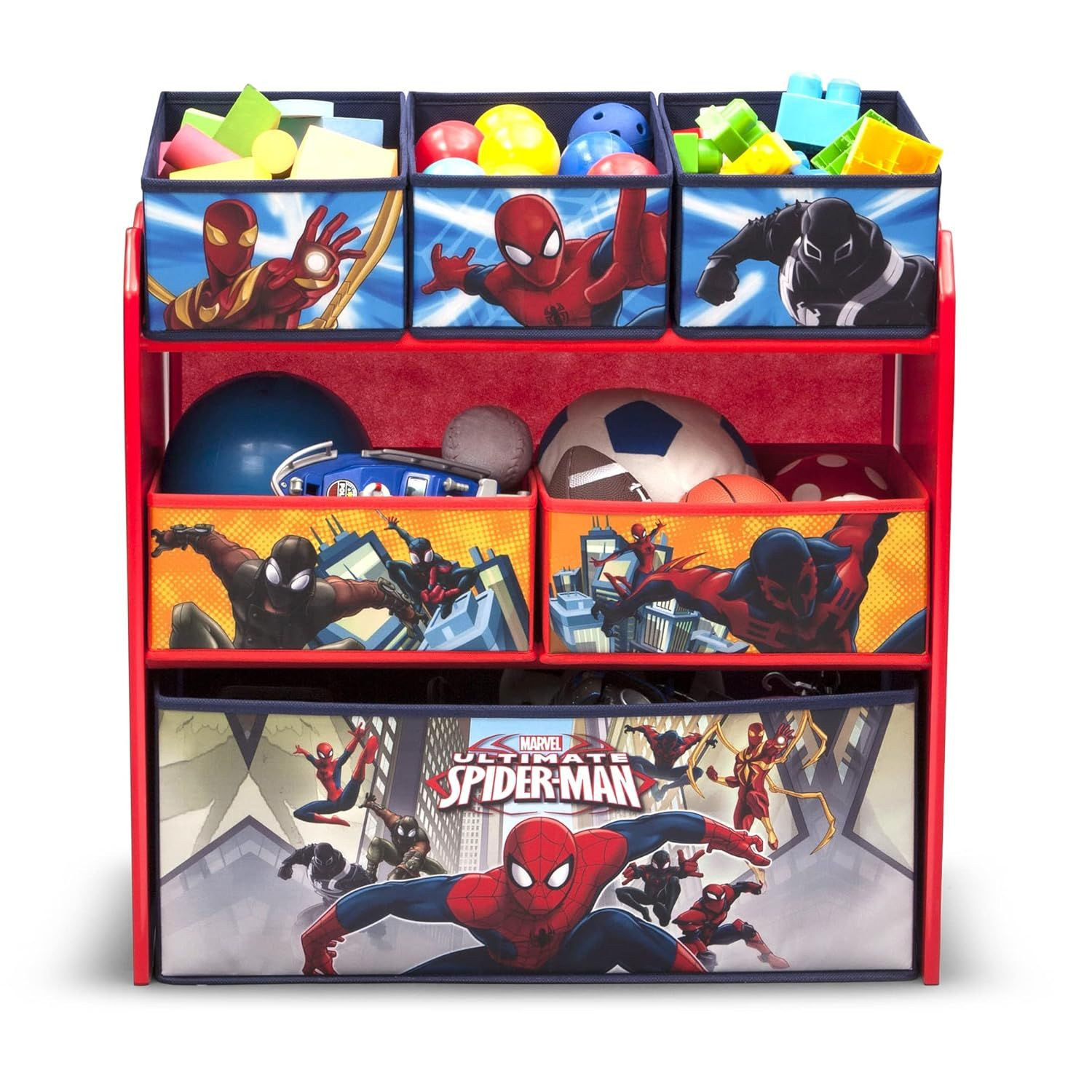 Delta Children Multi-Bin Toy Organizer, Marvel Spider-Man 