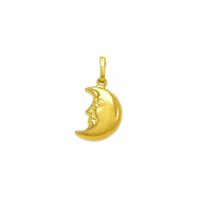 Halbmond Anhänger 14K Echt Gold Mondsichel Charm Himmlischer Schmuck Herren Damen