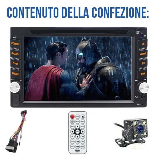 AUTORADIO 7" POLLICI STEREO AUTO 2 DIN LETTORE CD DVD USB BLUETOOTH MP3 MP5 AUX - Immagine 4 di 4