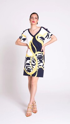 EDAS Kleid Dress Damen Tasche Print Elegant Optical Blume