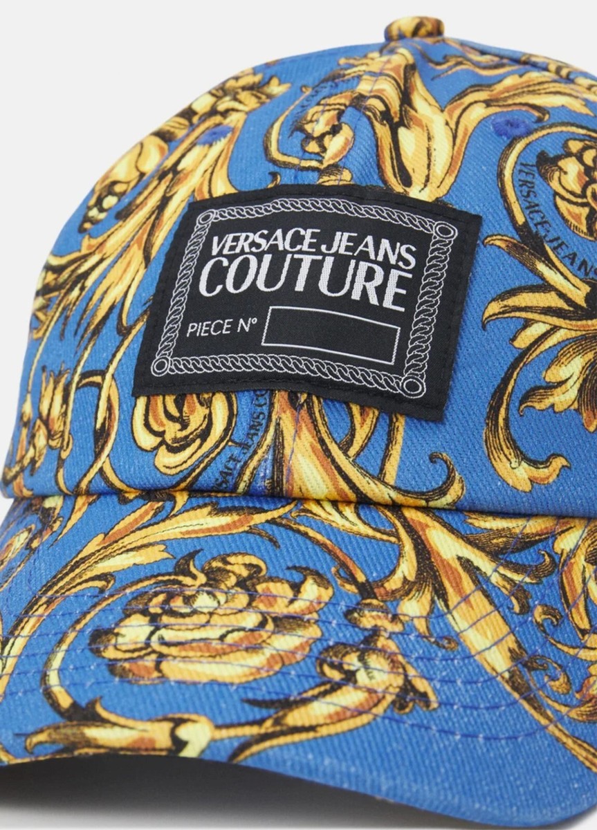 VERSACE JEANS COUTURE キャップ 美品 未使用 タグ付き VERSACE JEANS COUTURE 'Blue & Gold Regalia Baroque' Baseball Cap