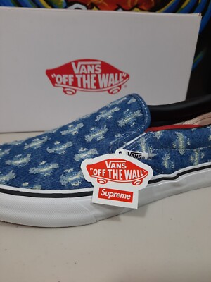【新品】SUPREME®︎/VANS®︎DENIM SLIP-ON PRO レア Supreme Vans Hole Punch Denim Slip-On Pro (SS20) - $98