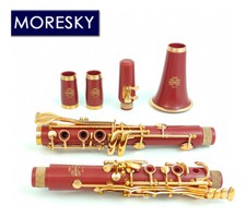 Clarinete E114 Bb Clarinet Lacquer Gold 17 Keys Sib Klarnet Red