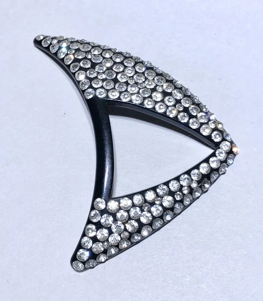 Art Deco Lucite Acrílico Resina Estrás Antiguo Vintage Hebilla de Cinturón Foto 2 de 4