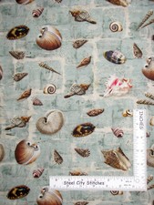 Sea Shell Ocean Seashell Nautical Cotton Fabric Springs CP71575 By The Yard