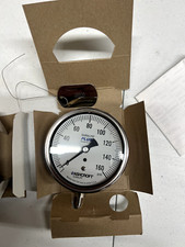 NEW - ASHCROFT Pressure Gauge: 0 to 160 psi, 3 1/2 in Dial, 1/4 in NPT Male