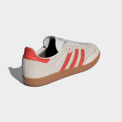 New Adidas Samba OG Shoes - Crystal White/ Preloved Red (IG1380