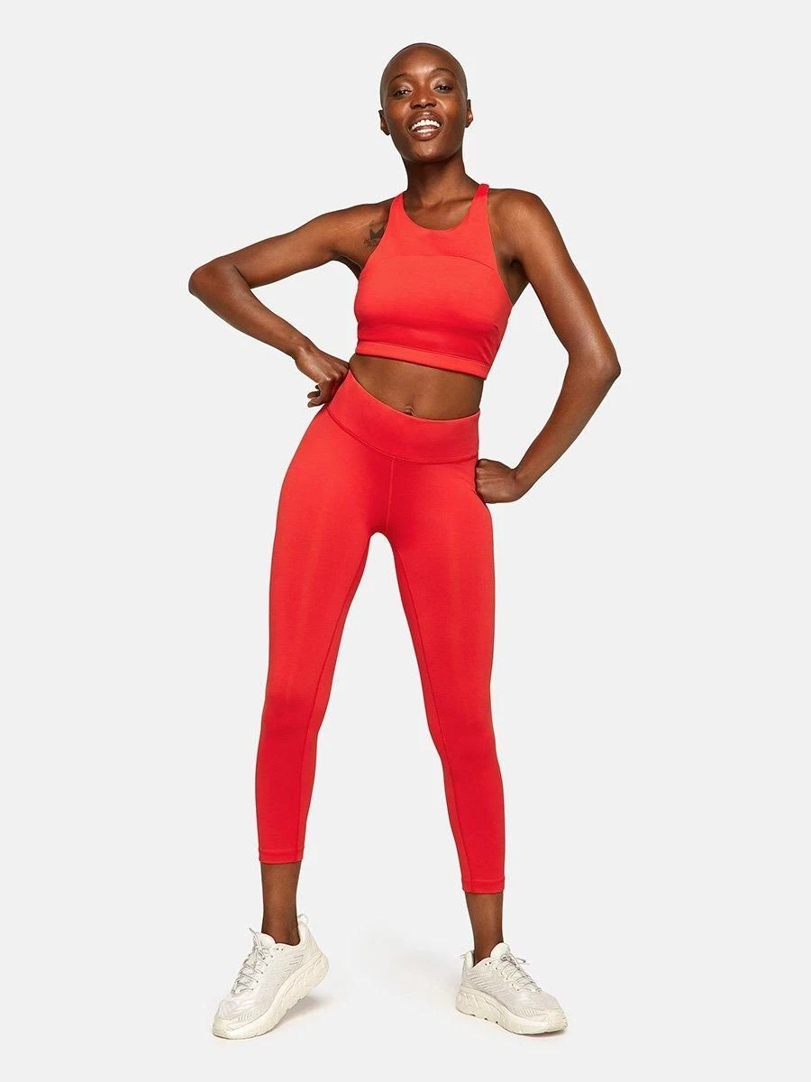 OUTDOOR VOICES Flex Crop Legging red orange workout leggings size small