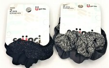 2 2-Packs Scrunchies 4 Total 54345 54591 Gray Black Metallic Scunci Quick Ship