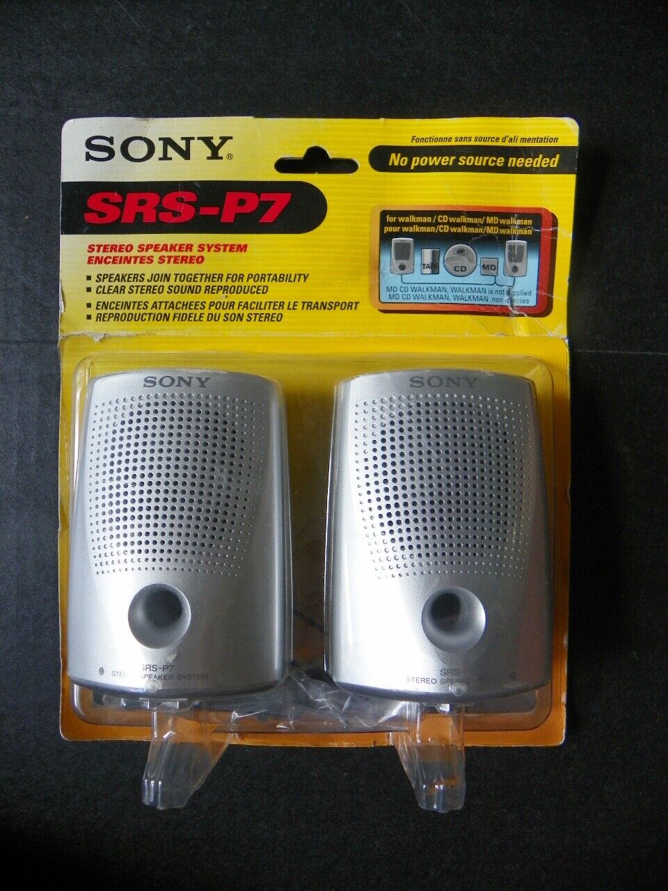 NEW Sony SRS-P7 Easy-to-use Desktop safety Portable for Stereo Walkman Speakers