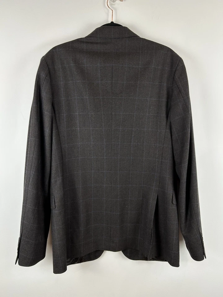 Jack Spade Windowpane Plaid Wool Blazer 42L Men's Sport Coat Brown Gray Blue - Image 3 of 4