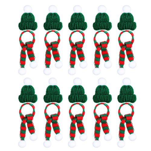 Puppen Weihnachtsstrick Mütze und Schal Set - Mini-Größe - Bild 1 von 12