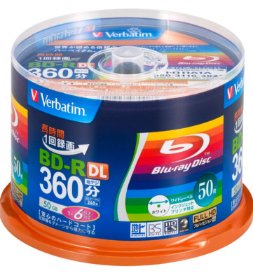 Verbatim Blank Blu-ray BD-R DL 50GB 1-6x 50 Discs VBR260RP50SV1 Printable Inkjet