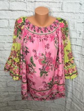 Colleen Lopez Flounce Sleeve Smock-Neck Blous...