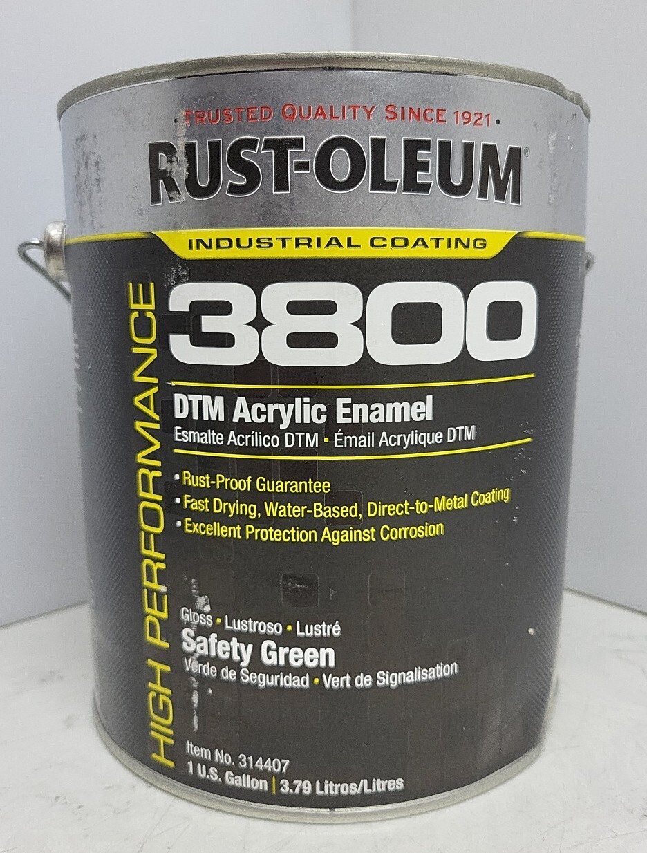 RustOleum 3800 DTM Acrylic Enamel Coating Safety Green 1 Gal 314407 *NEW DENT eBay