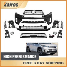 For 2017-2019 Toyota Highlander Complete Front Bumper Grille Assembly TO1000427