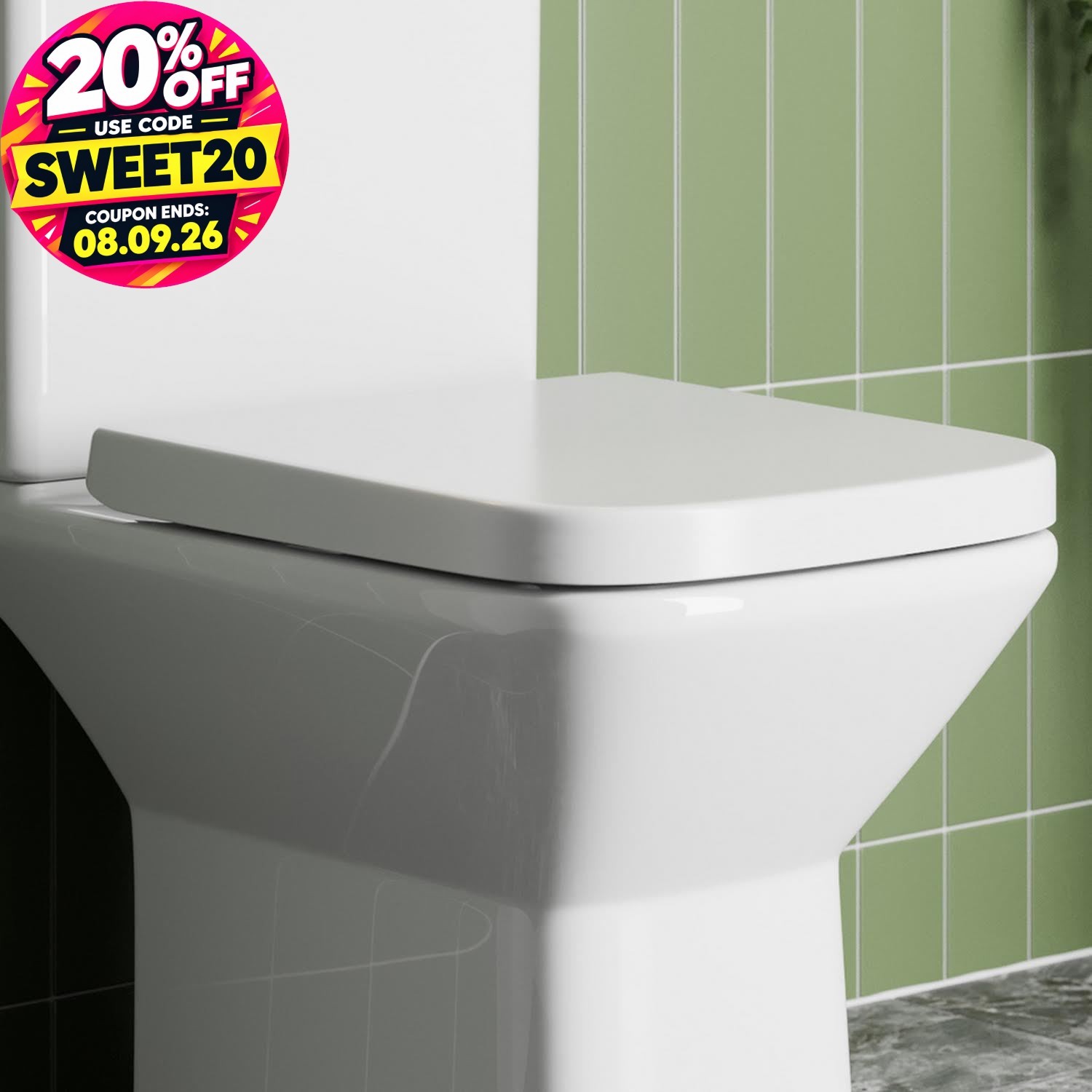 Bathroom Toilet Seat Square Soft Close Top Fix Hinges White Gloss Modern