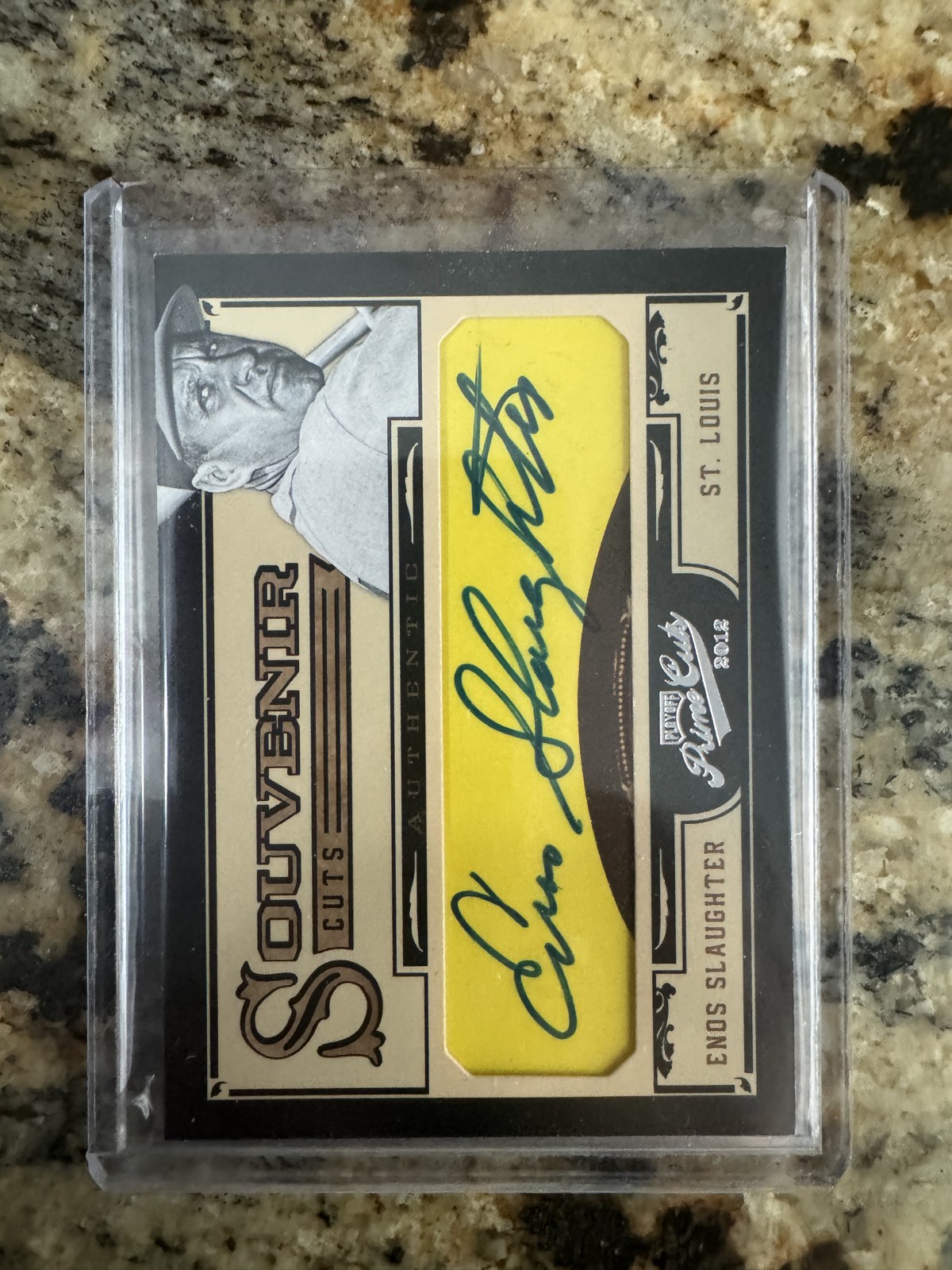 2012 Playoff Prime Cuts - Souvenir Cuts Cut Signatures Enos Slaughter Auto /99
