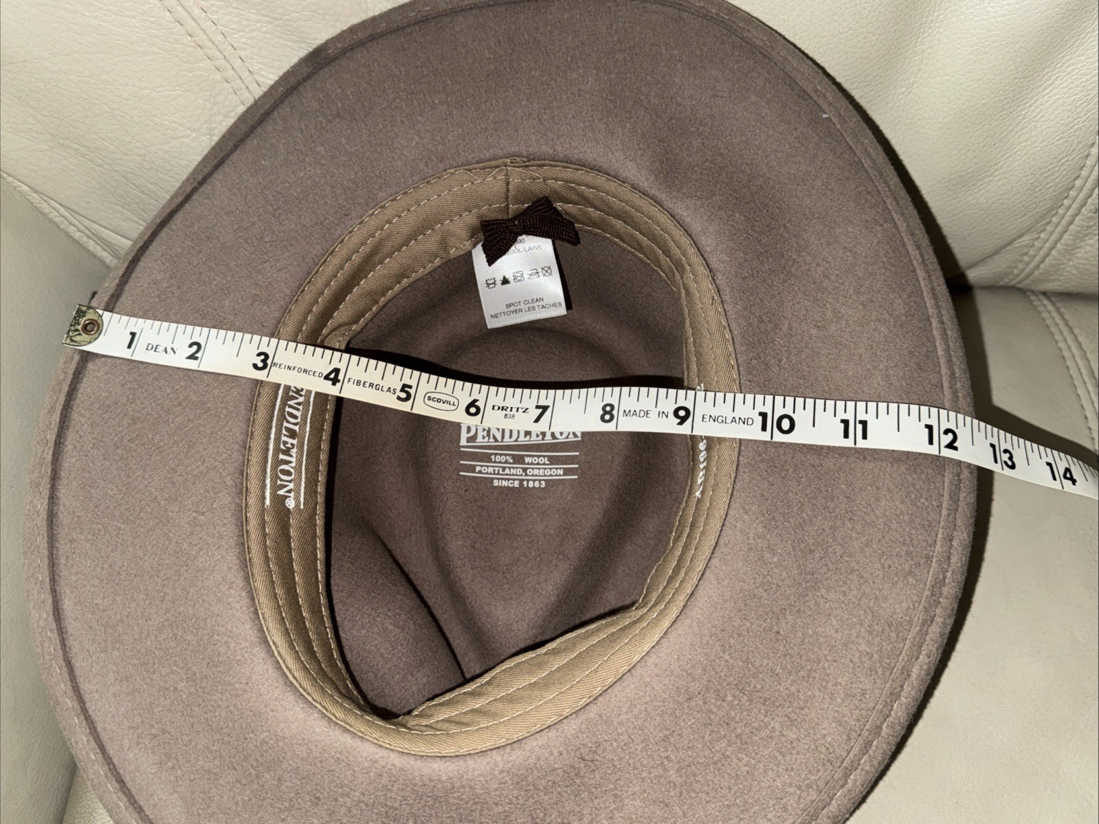 Pendleton Outback 100% Wool Fedora Hat Mens M Lea… - image 15