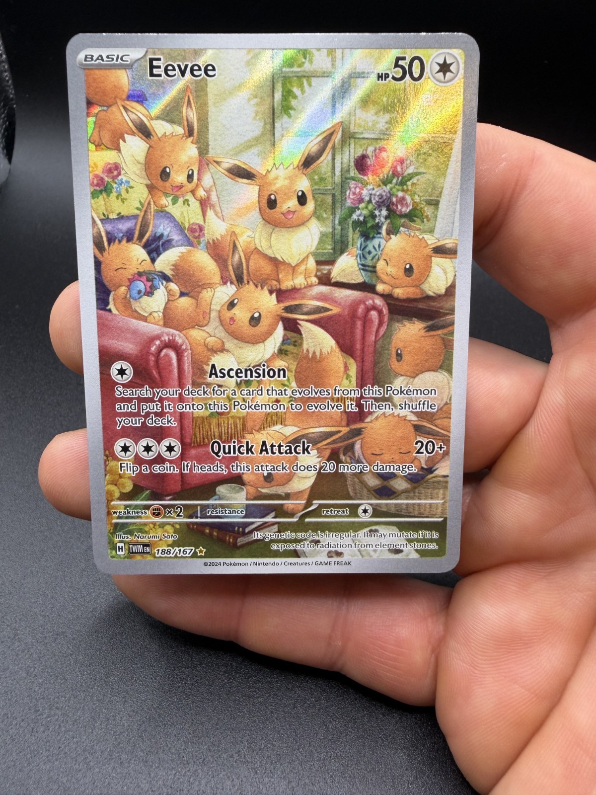 NM- Eevee Illustration Rare #188/167 2024 Pokemon Twilight Masquerade