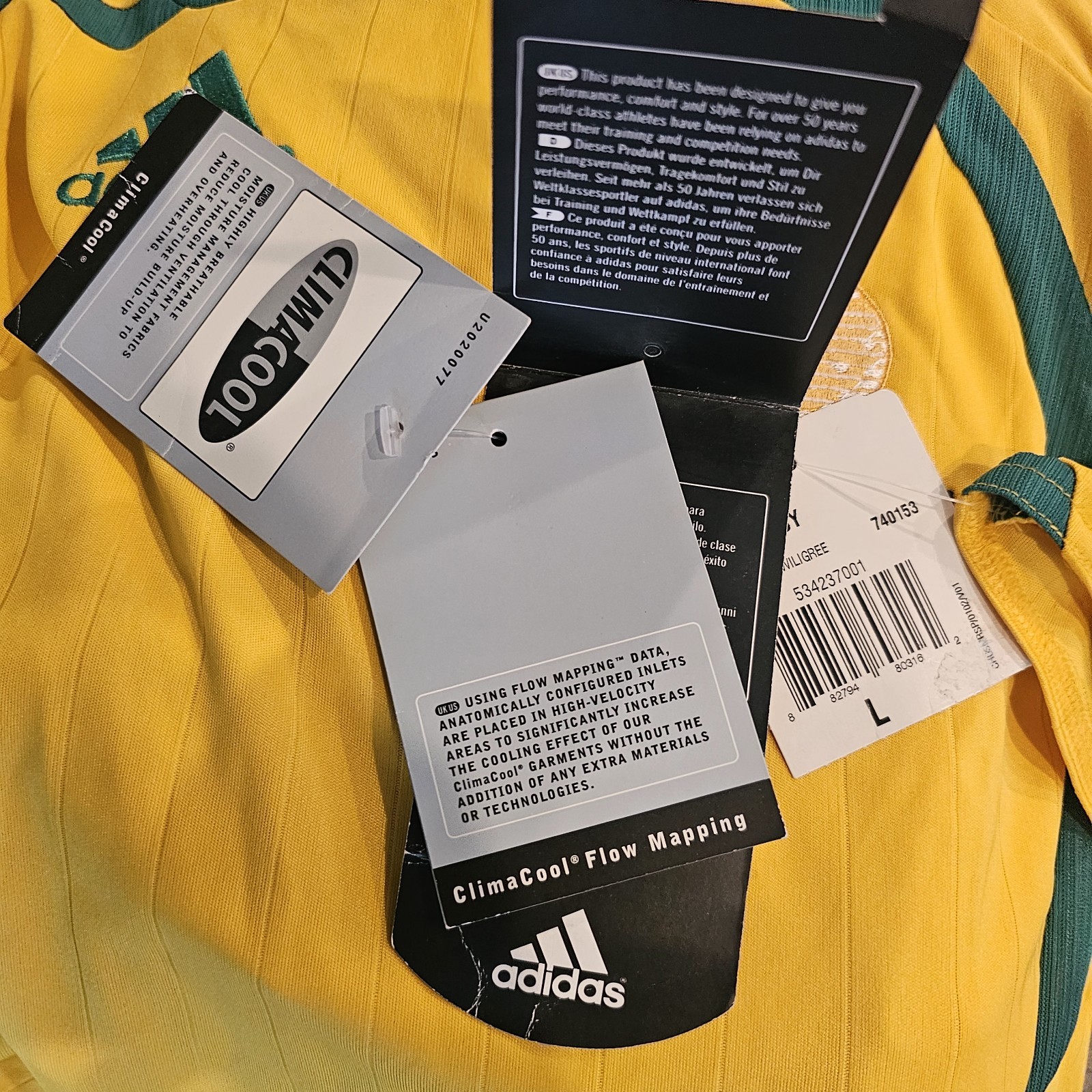 South Africa 2006 Home Shirt Africa Nationals Cup Soccer Jersey Adidas Mens L thumbnail 10