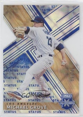2019 Panini Elite Extra Edition Status Blue Die-Cut 59/75 Michael Grove #140 2a9
